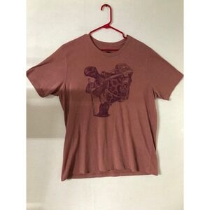 Slow Loris Tortoise Backpack Graphic T Shirt Adult XL Dusty Rose Cotton Blend